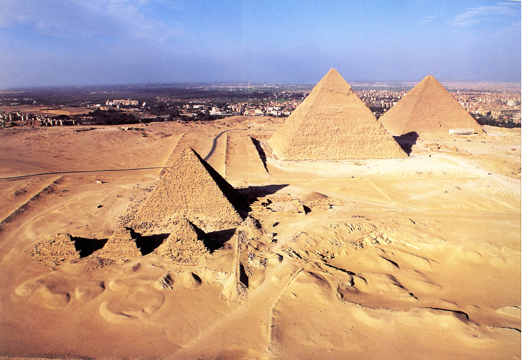 Panoramic view of The Giza pyramids