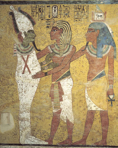 King Tut and his Ka embraces Osiris