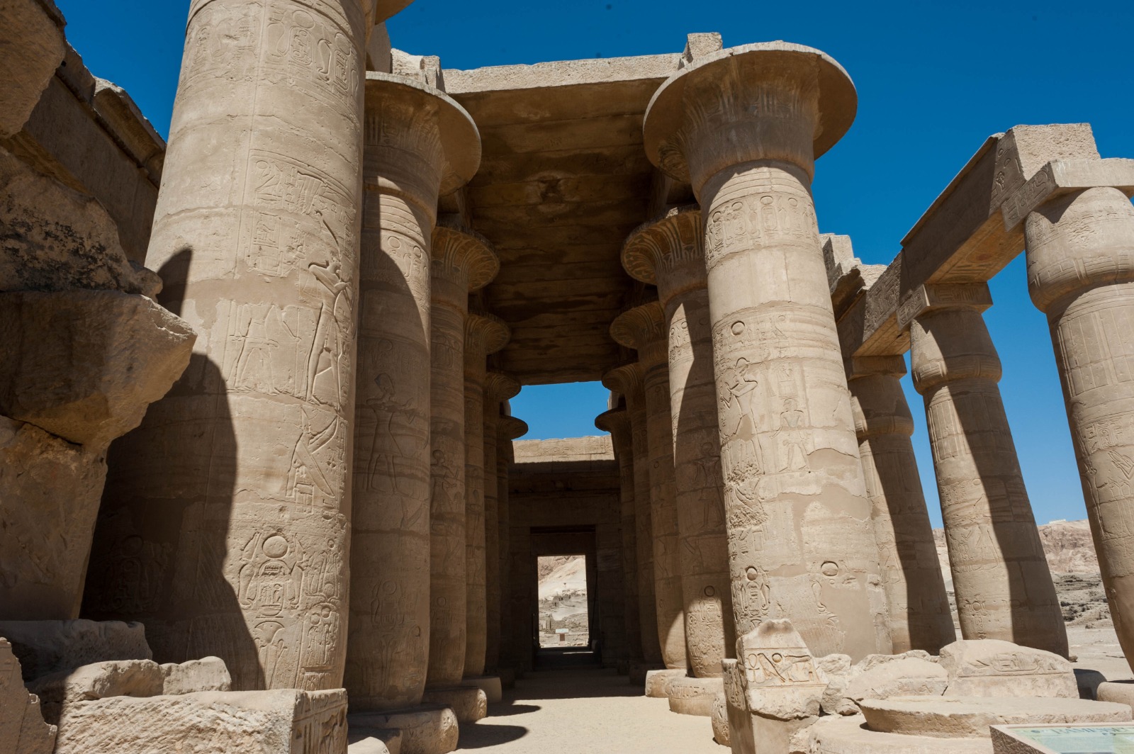 View of columns with Papyrus crowns