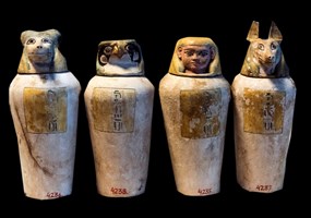 Canopic jars of a man called Ipi