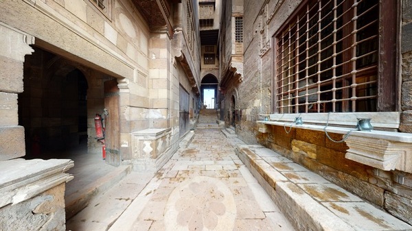 The corridor between the two houses