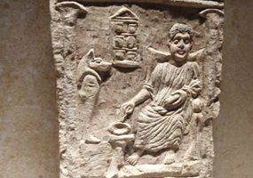 A stele depicting a physician or pharmacist