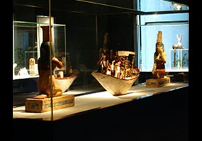A wooden model of a Funerary boat