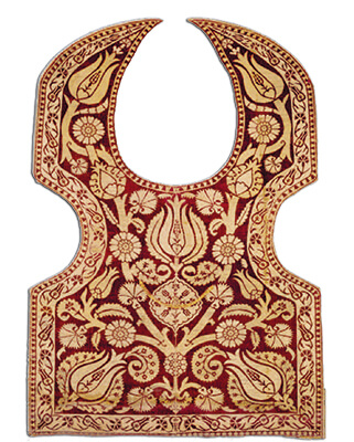 Velor and silk horse saddle
