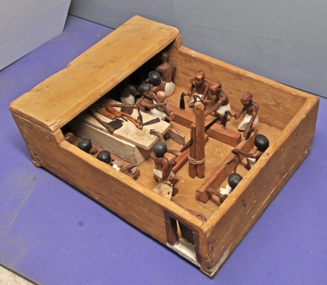Wooden model of carpentry workshop