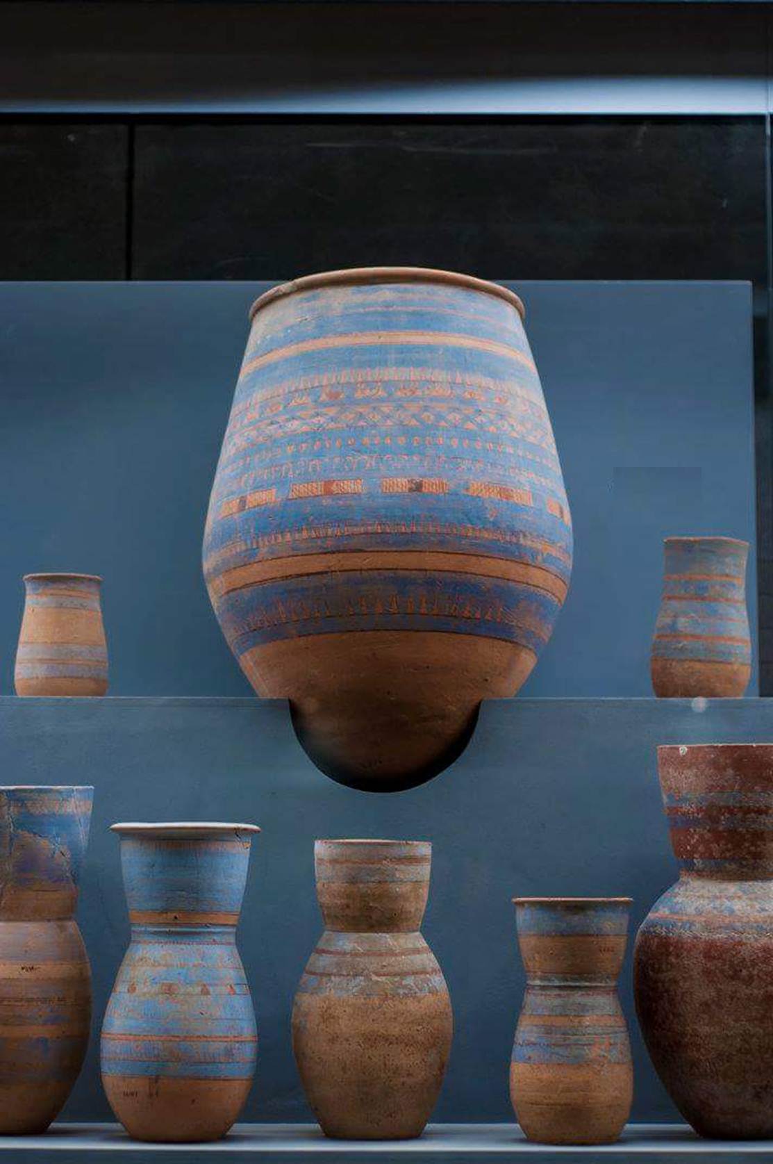 Colored pottery jars