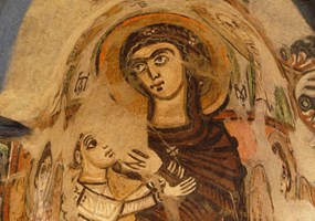 Decorated niche of Virgin Mary