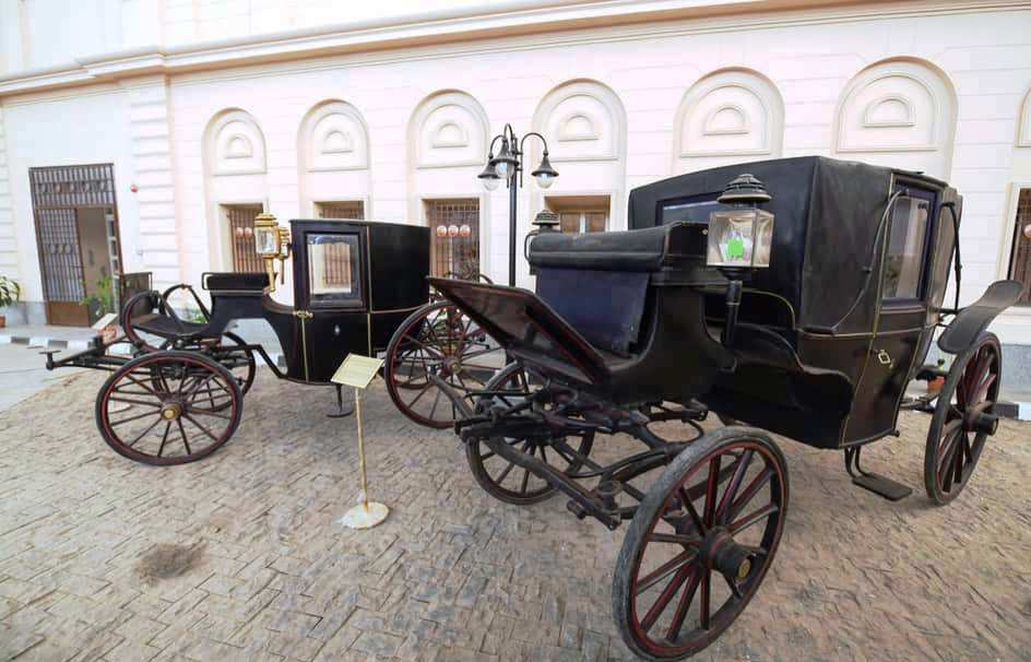 Royal carriages in external display