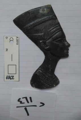 A slice in the shape of a human face