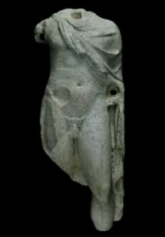 A statue of a naked man
